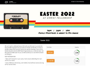 Christ Fellowship RSVP system