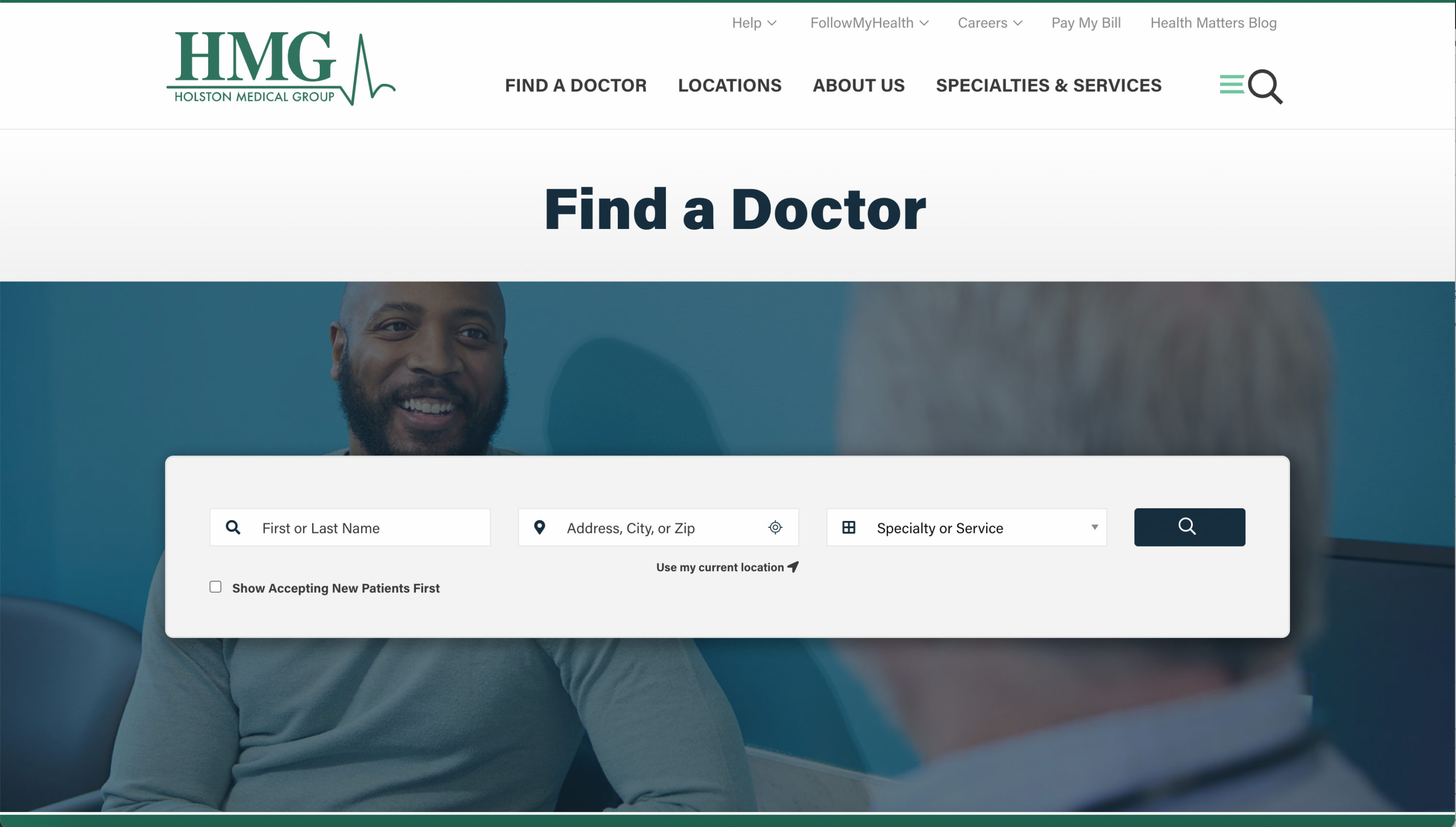 HMG Find A Doctor search